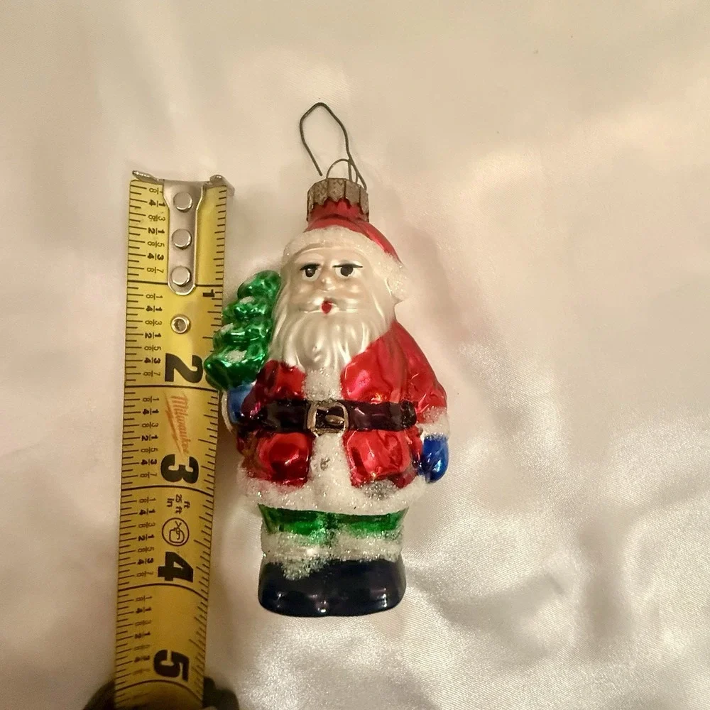 Inge Glass Santa Old‎ World Christmas Hand Painted Vintage Made In Germany.